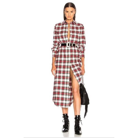 R13 Dresses & Skirts - B61 R13 Cowboy Shirt Dress Women XS Twilight Bella Swan Grunge Plaid Y2K Western